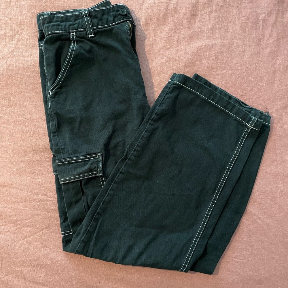 Black 90s cargo pants, great condition.